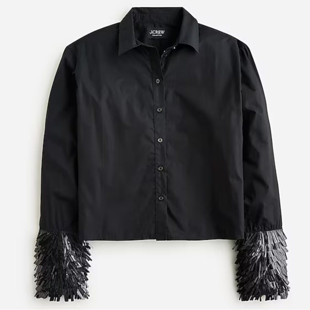 J. Crew - Collection cropped sequin-cuff garçon shirt